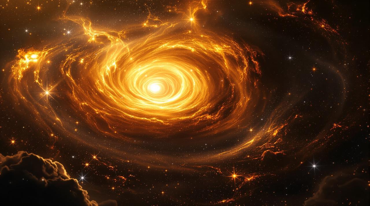 星际视界科幻电影海报,展现黑洞边缘壮丽景象