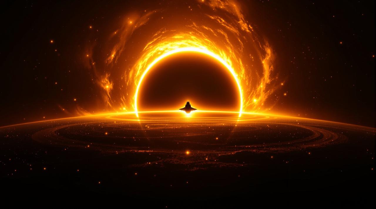 视界边缘冒险科幻电影海报,展现时空尽头震撼场景